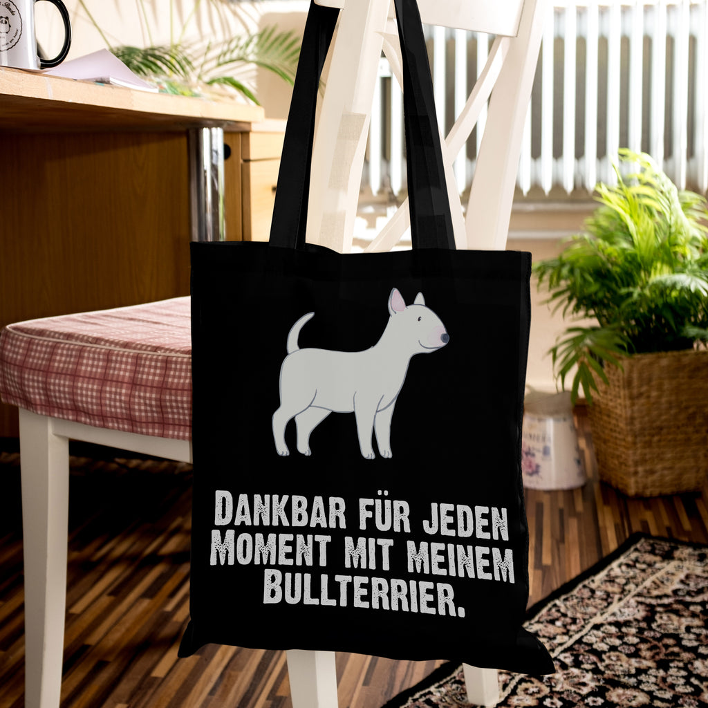Tragetasche Bullterrier Moment Beuteltasche, Beutel, Einkaufstasche, Jutebeutel, Stoffbeutel, Hund, Hunderasse, Rassehund, Hundebesitzer, Geschenk, Tierfreund, Schenken, Welpe, Bullterrier