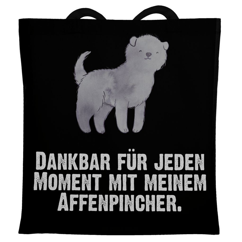 Tragetasche Affenpincher Moment Beuteltasche, Beutel, Einkaufstasche, Jutebeutel, Stoffbeutel, Hund, Hunderasse, Rassehund, Hundebesitzer, Geschenk, Tierfreund, Schenken, Welpe, Affenpincher