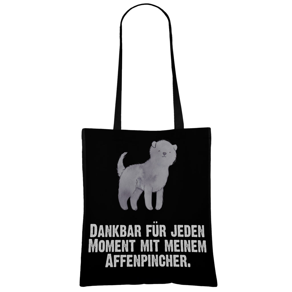 Tragetasche Affenpincher Moment Beuteltasche, Beutel, Einkaufstasche, Jutebeutel, Stoffbeutel, Hund, Hunderasse, Rassehund, Hundebesitzer, Geschenk, Tierfreund, Schenken, Welpe, Affenpincher