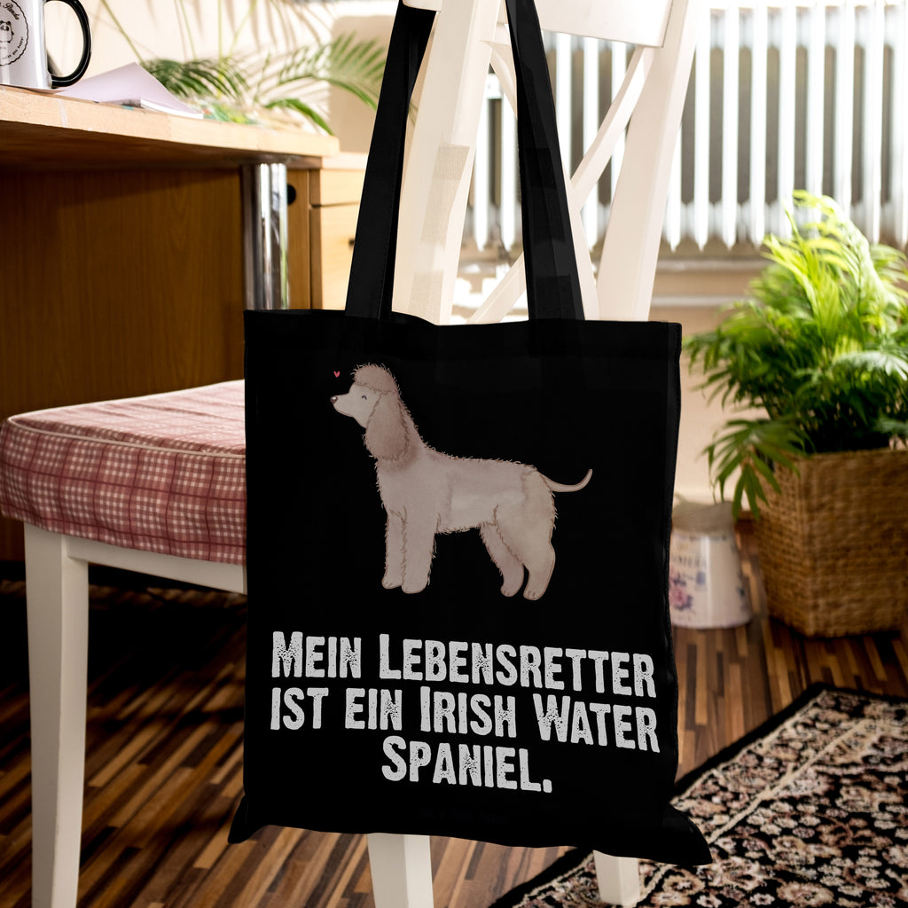 Tragetasche Irish Water Spaniel Lebensretter Beuteltasche, Beutel, Einkaufstasche, Jutebeutel, Stoffbeutel, Hund, Hunderasse, Rassehund, Hundebesitzer, Geschenk, Tierfreund, Schenken, Welpe, Irish Water Spaniel, Jagdhund
