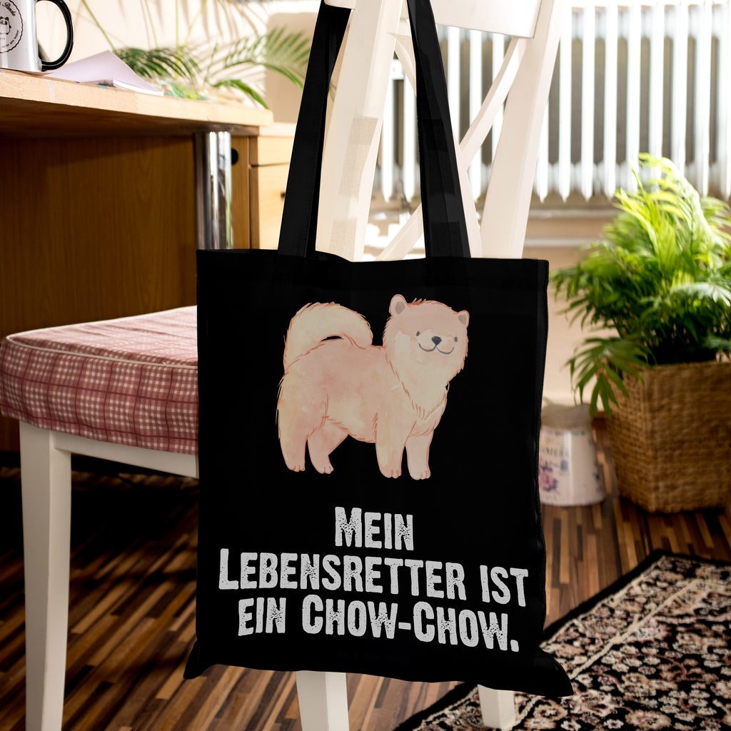 Tragetasche Chow-Chow Lebensretter Beuteltasche, Beutel, Einkaufstasche, Jutebeutel, Stoffbeutel, Hund, Hunderasse, Rassehund, Hundebesitzer, Geschenk, Tierfreund, Schenken, Welpe, Chow-Chow, Asiatischer Spitz