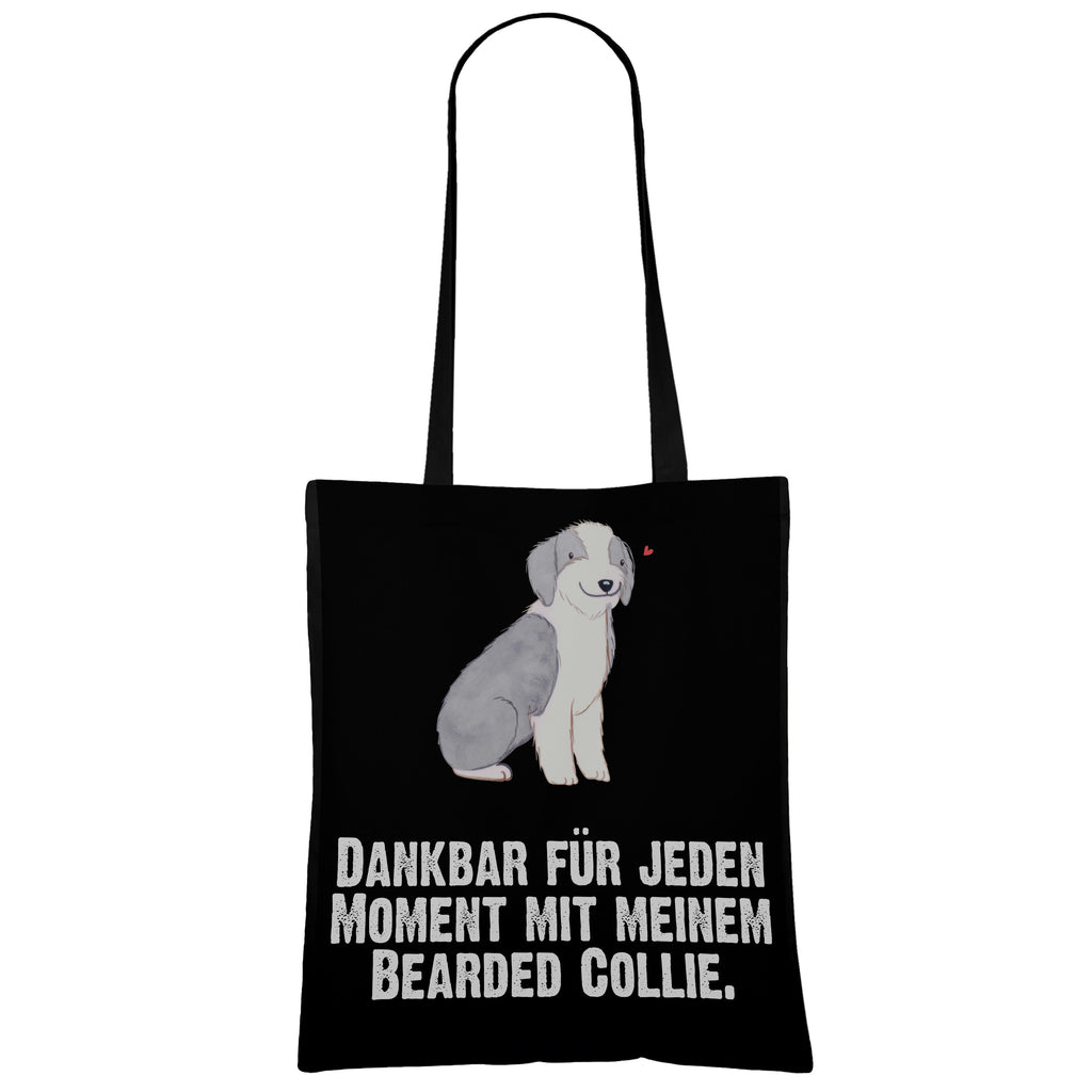Tragetasche Bearded Collie Moment Beuteltasche, Beutel, Einkaufstasche, Jutebeutel, Stoffbeutel, Hund, Hunderasse, Rassehund, Hundebesitzer, Geschenk, Tierfreund, Schenken, Welpe, Bearded Collie, britischer Hütehund