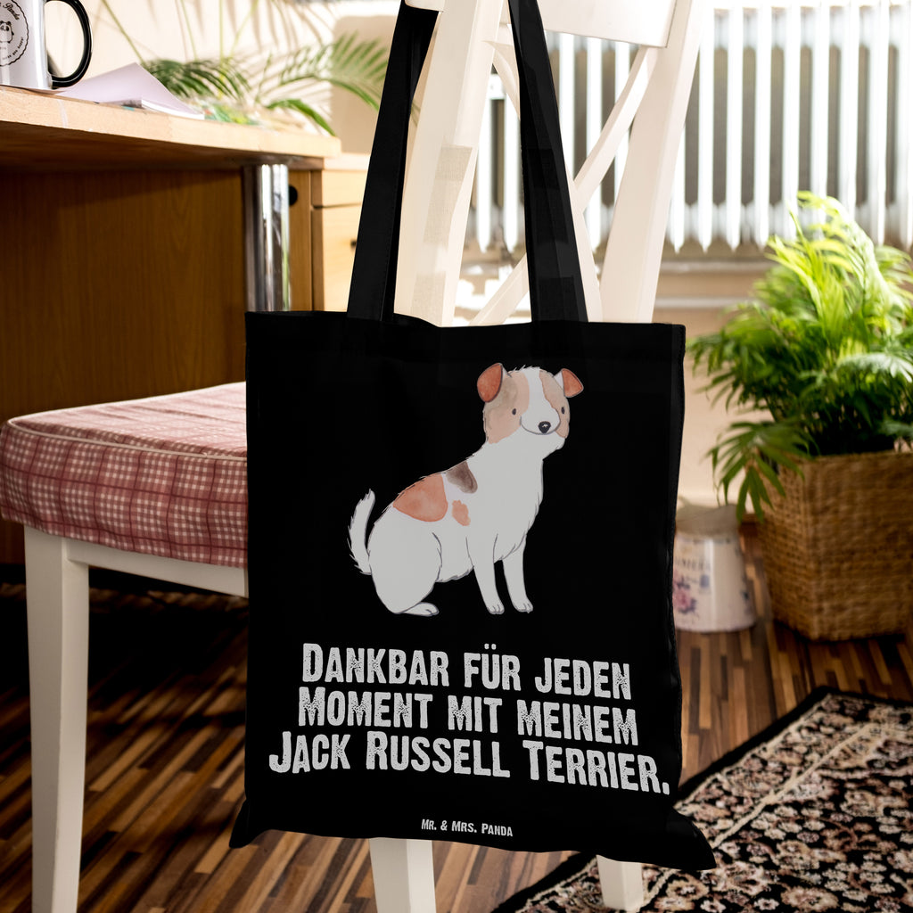 Tragetasche Jack Russell Terrier Moment Beuteltasche, Beutel, Einkaufstasche, Jutebeutel, Stoffbeutel, Hund, Hunderasse, Rassehund, Hundebesitzer, Geschenk, Tierfreund, Schenken, Welpe, Jack Russell Terrier