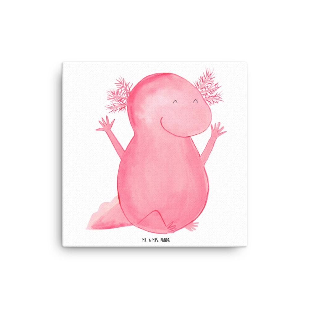 Leinwand Bild Axolotl Hurra Leinwand, Bild, Kunstdruck, Wanddeko, Dekoration, Axolotl, Molch, Axolot, Schwanzlurch, Lurch, Lurche, fröhlich, Spaß, Freude, Motivation, Zufriedenheit