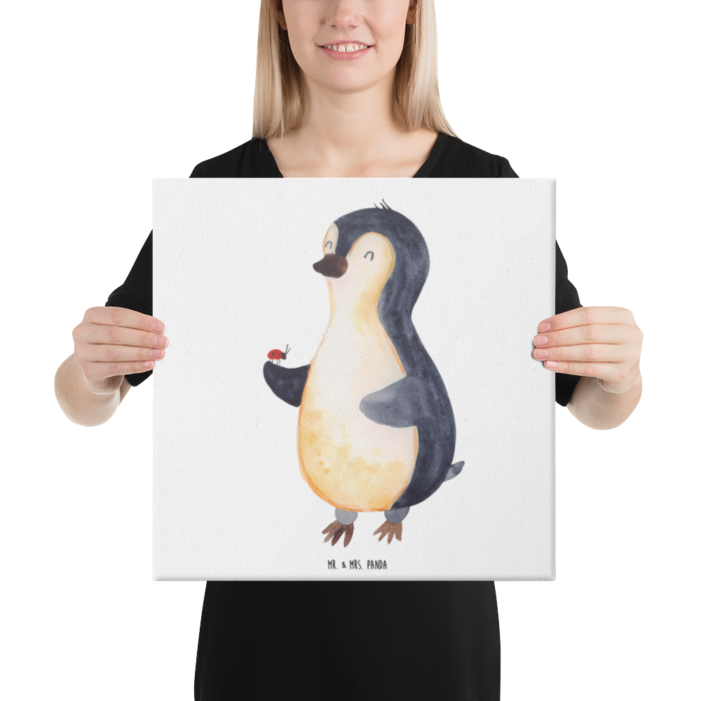 Leinwand Bild Pinguin Marienkäfer Leinwand, Bild, Kunstdruck, Wanddeko, Dekoration, Pinguin, Pinguine, Marienkäfer, Liebe, Wunder, Glück, Freude, Lebensfreude