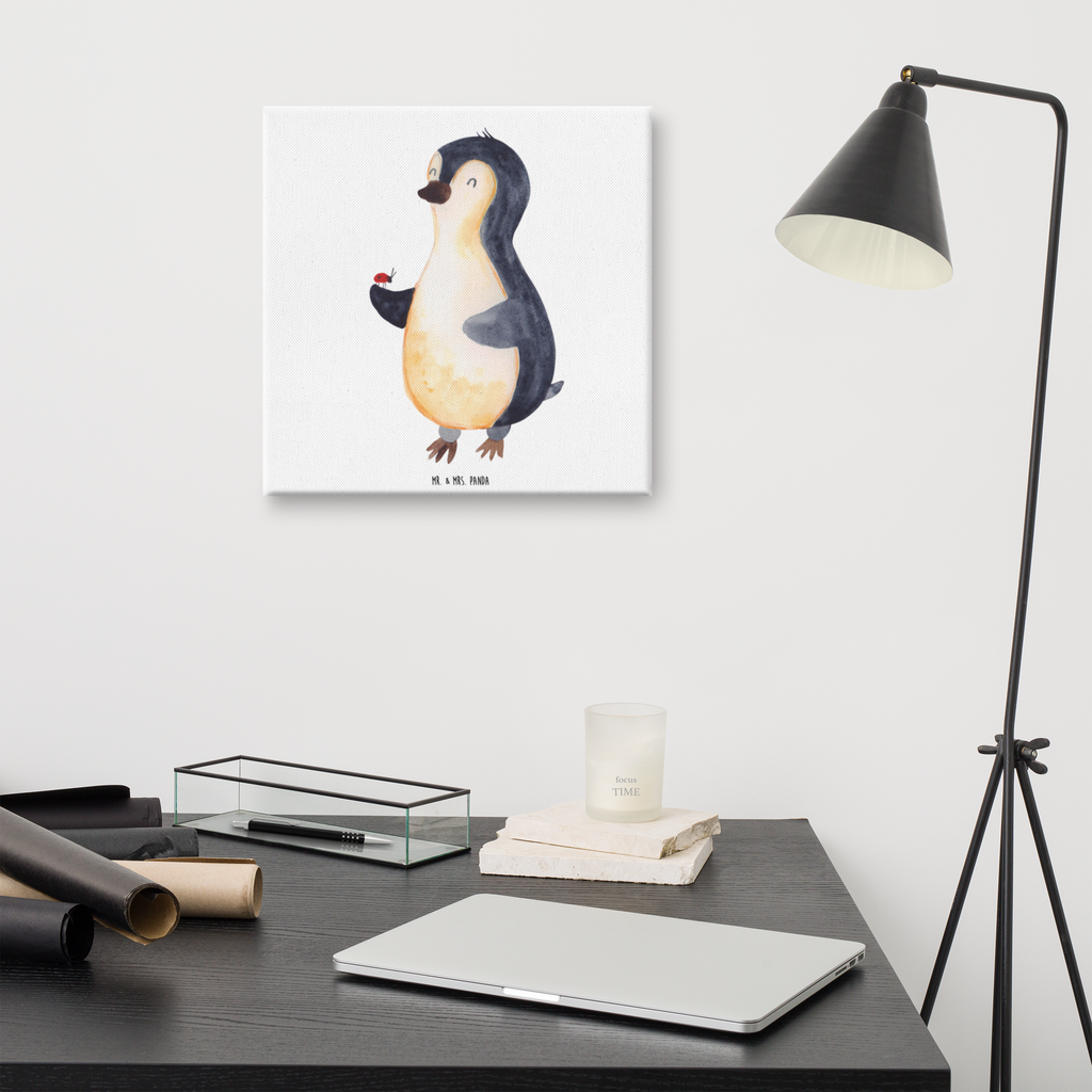 Leinwand Bild Pinguin Marienkäfer Leinwand, Bild, Kunstdruck, Wanddeko, Dekoration, Pinguin, Pinguine, Marienkäfer, Liebe, Wunder, Glück, Freude, Lebensfreude