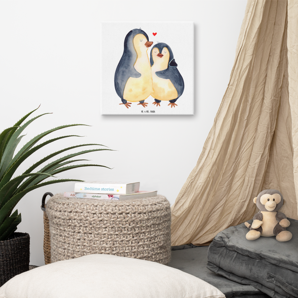 Leinwand Bild Pinguin umarmend Leinwand, Bild, Kunstdruck, Wanddeko, Dekoration, Pinguin, Liebe, Liebespaar, Liebesbeweis, Liebesgeschenk, Verlobung, Jahrestag, Hochzeitstag, Hochzeit, Hochzeitsgeschenk