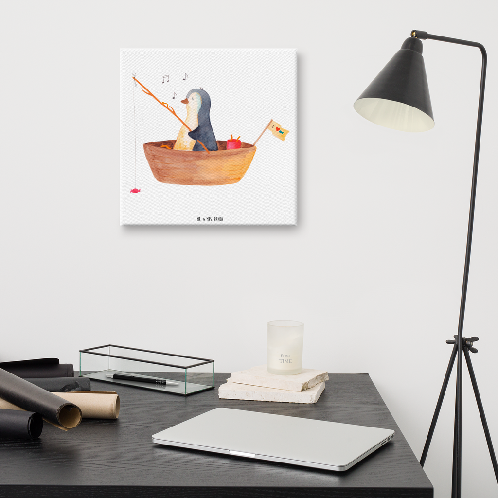 Leinwand Bild Pinguin Angelboot Leinwand, Bild, Kunstdruck, Wanddeko, Dekoration, Pinguin, Pinguine, Angeln, Boot, Angelboot, Lebenslust, Leben, genießen, Motivation, Neustart, Neuanfang, Trennung, Scheidung, Geschenkidee Liebeskummer