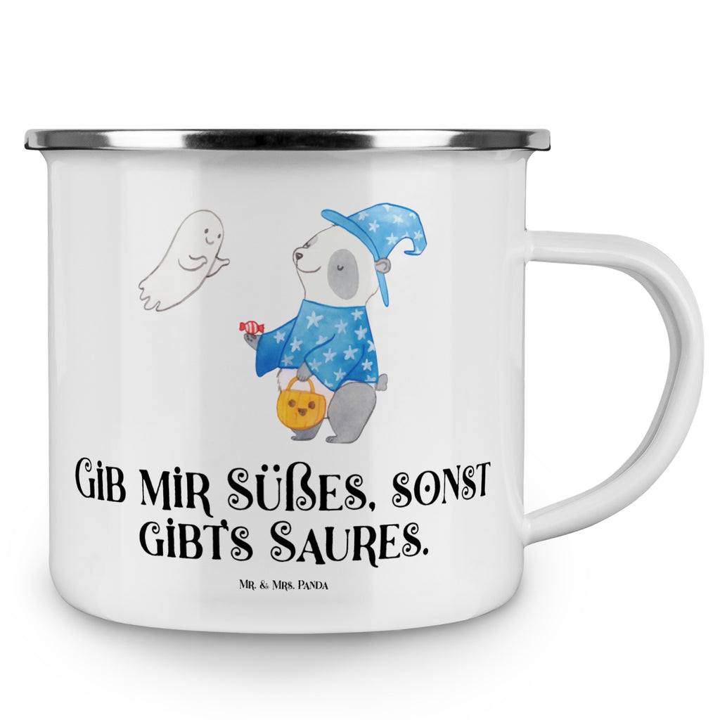 Camping Emaille Tasse Panda Zauberer Campingtasse, Trinkbecher, Metalltasse, Outdoor Tasse, Emaille Trinkbecher, Blechtasse Outdoor, Emaille Campingbecher, Edelstahl Trinkbecher, Metalltasse für Camping, Kaffee Blechtasse, Camping Tasse Metall, Halloween, Deko, Martinssingen, Dekoration, Geschenke, Schenken, Halloween Deko, Trick or Treat, Süßes sonst gibt's saures, Panda, Zauberer, Gespenst