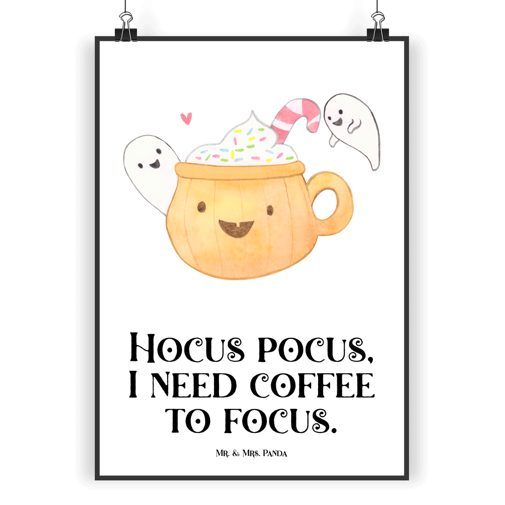 Poster Kaffee Gespenst Poster, Wandposter, Bild, Wanddeko, Küchenposter, Kinderposter, Wanddeko Bild, Raumdekoration, Wanddekoration, Handgemaltes Poster, Mr. & Mrs. Panda Poster, Designposter, Kunstdruck, Posterdruck, Halloween, Deko, Martinssingen, Dekoration, Geschenke, Schenken, Halloween Deko, Trick or Treat, Süßes sonst gibt's saures, Pumpkin spiced Latte, Kaffee, Gespenst