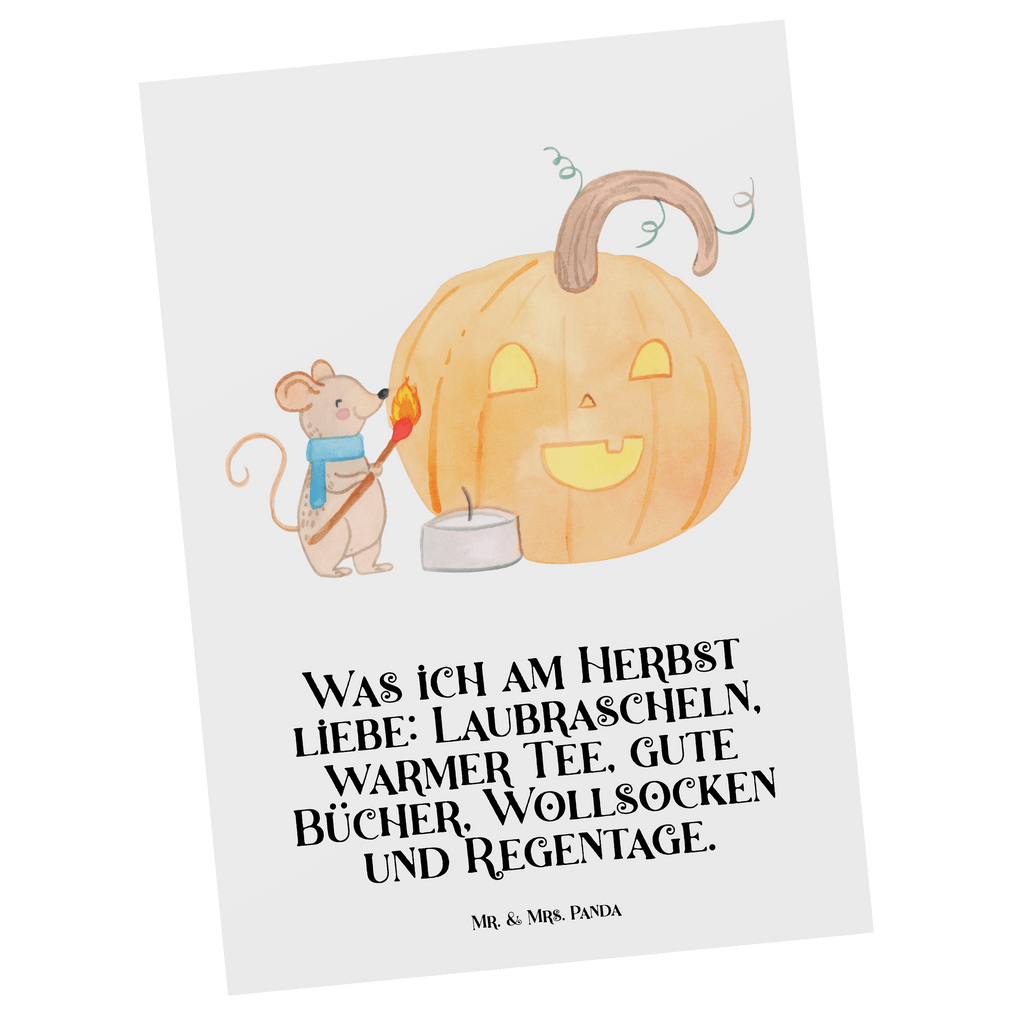 Postkarte Kürbis Maus