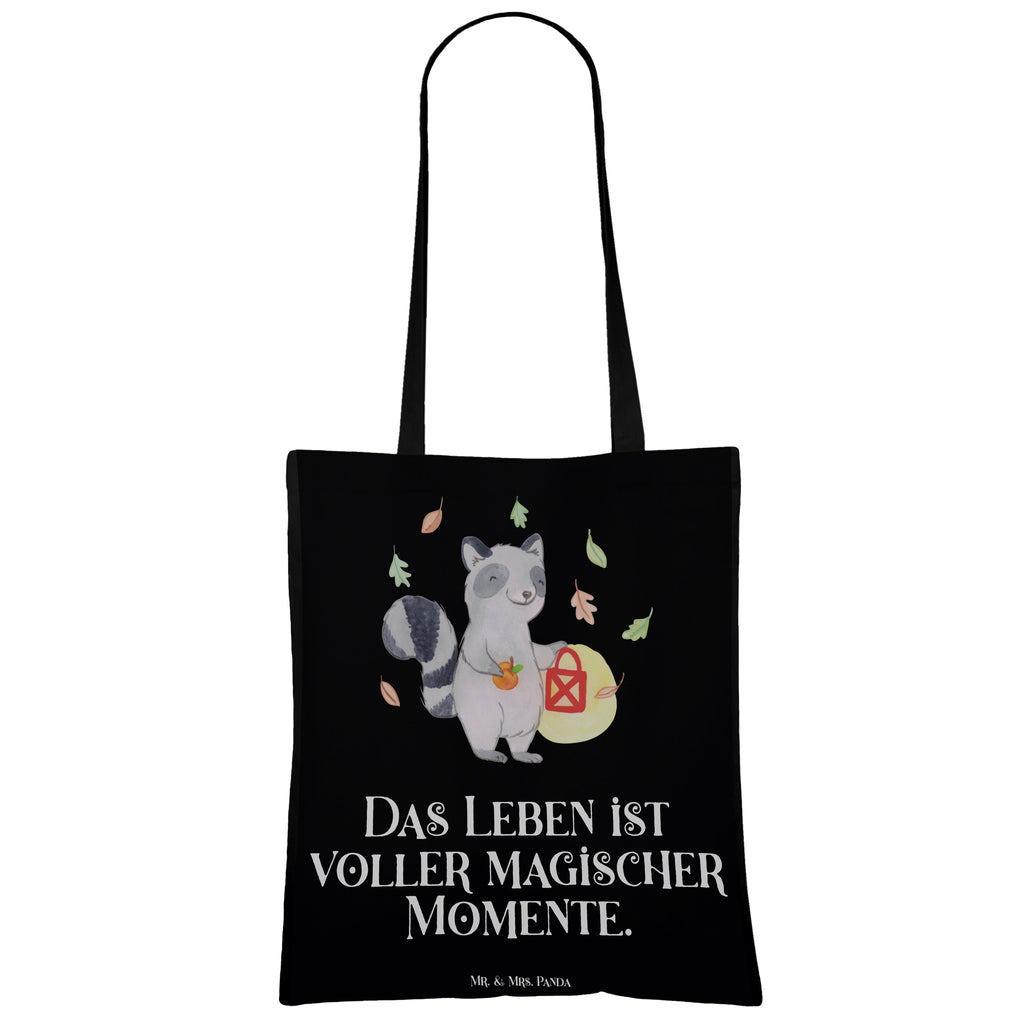 Tragetasche Waschbär Laterne Beuteltasche, Beutel, Einkaufstasche, Jutebeutel, Stoffbeutel, Halloween, Deko, Martinssingen, Dekoration, Geschenke, Schenken, Halloween Deko, Trick or Treat, Süßes sonst gibt's saures, Waschbär, Laterne, Herbst