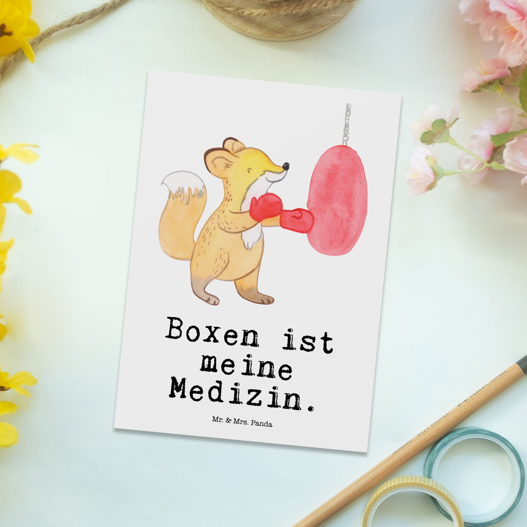 Postkarte Fuchs Boxen Medizin Geschenkkarte, Grußkarte, Karte, Einladung, Ansichtskarte, Geburtstagskarte, Einladungskarte, Dankeskarte, Geschenk, Sport, Sportart, Hobby, Schenken, Danke, Dankeschön, Auszeichnung, Gewinn, Sportler, Boxen, Boxkampf, Boxtraining