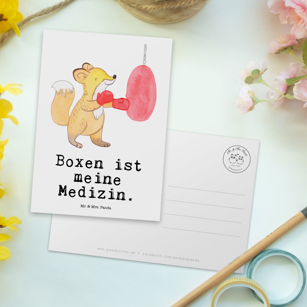 Postkarte Fuchs Boxen Medizin Geschenkkarte, Grußkarte, Karte, Einladung, Ansichtskarte, Geburtstagskarte, Einladungskarte, Dankeskarte, Geschenk, Sport, Sportart, Hobby, Schenken, Danke, Dankeschön, Auszeichnung, Gewinn, Sportler, Boxen, Boxkampf, Boxtraining