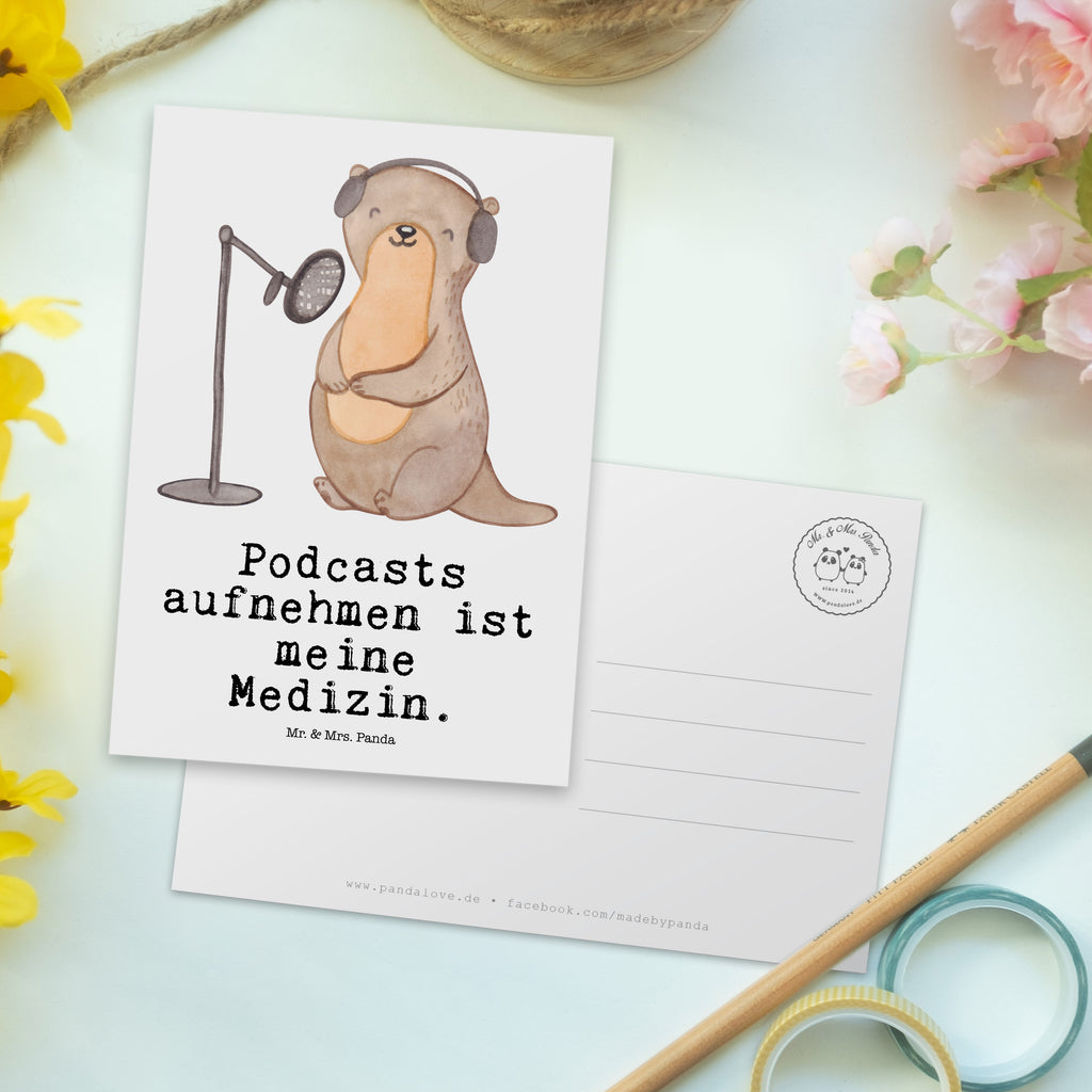 Postkarte Otter Podcast aufnehmen Medizin Geschenkkarte, Grußkarte, Karte, Einladung, Ansichtskarte, Geburtstagskarte, Einladungskarte, Dankeskarte, Geschenk, Sport, Sportart, Hobby, Schenken, Danke, Dankeschön, Auszeichnung, Gewinn, Sportler, Podcast aufnehmen, Podcast produzieren, Podcasterin, Podcaster