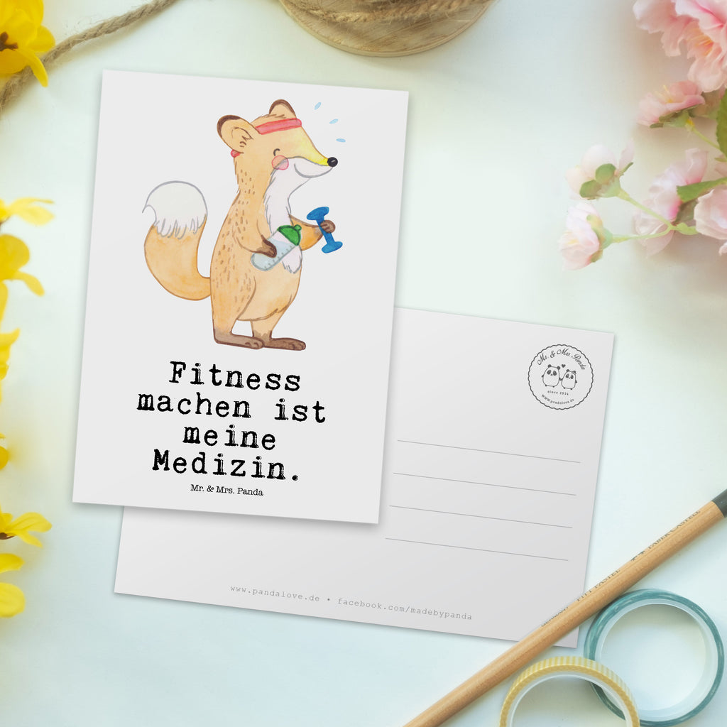 Postkarte Fuchs Fitness Medizin Geschenkkarte, Grußkarte, Karte, Einladung, Ansichtskarte, Geburtstagskarte, Einladungskarte, Dankeskarte, Geschenk, Sport, Sportart, Hobby, Schenken, Danke, Dankeschön, Auszeichnung, Gewinn, Sportler, Fitness, Sport treiben, Fitnessstudio, Sportclub, Kraftsport