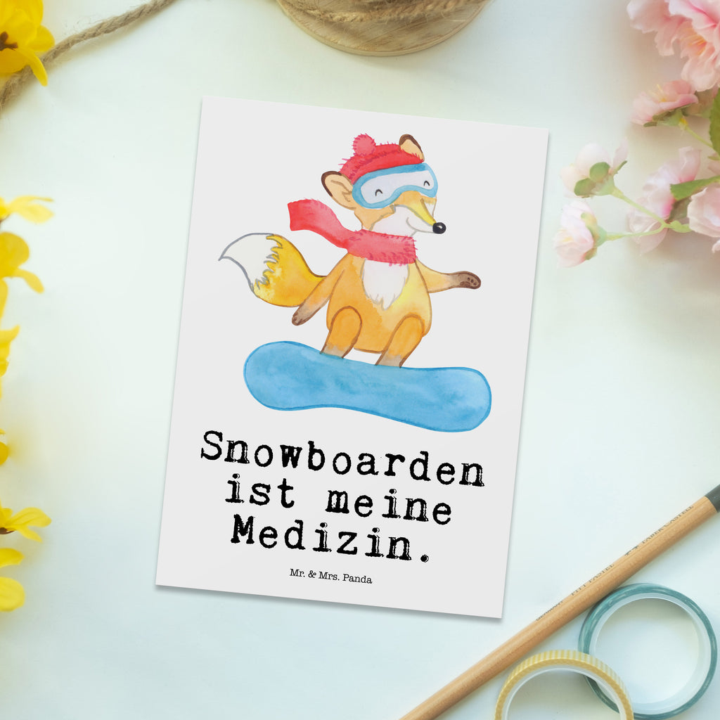 Postkarte Fuchs Snowboarden Medizin Geschenkkarte, Grußkarte, Karte, Einladung, Ansichtskarte, Geburtstagskarte, Einladungskarte, Dankeskarte, Geschenk, Sport, Sportart, Hobby, Schenken, Danke, Dankeschön, Auszeichnung, Gewinn, Sportler, Snowboard, snowboarden, Wintersport, Snowboardschule, Winterurlaub