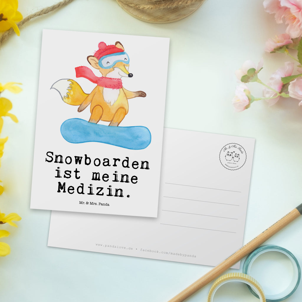 Postkarte Fuchs Snowboarden Medizin Geschenkkarte, Grußkarte, Karte, Einladung, Ansichtskarte, Geburtstagskarte, Einladungskarte, Dankeskarte, Geschenk, Sport, Sportart, Hobby, Schenken, Danke, Dankeschön, Auszeichnung, Gewinn, Sportler, Snowboard, snowboarden, Wintersport, Snowboardschule, Winterurlaub