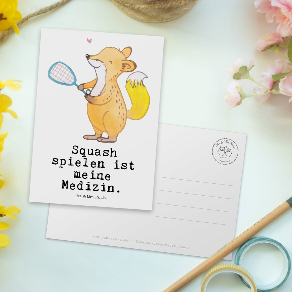 Postkarte Fuchs Squash spielen Medizin Geschenkkarte, Grußkarte, Karte, Einladung, Ansichtskarte, Geburtstagskarte, Einladungskarte, Geschenk, Sport, Sportart, Hobby, Schenken, Danke, Dankeschön, Auszeichnung, Gewinn, Sportler, Squash spielen, Squashhalle, Ballsport
