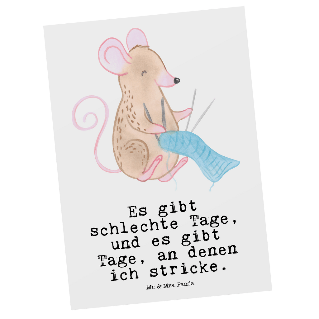 Postkarte Maus Stricken Tage Geschenkkarte, Grußkarte, Karte, Einladung, Ansichtskarte, Geburtstagskarte, Einladungskarte, Dankeskarte, Geschenk, Sport, Sportart, Hobby, Schenken, Danke, Dankeschön, Auszeichnung, Gewinn, Sportler, Stricken, DIY