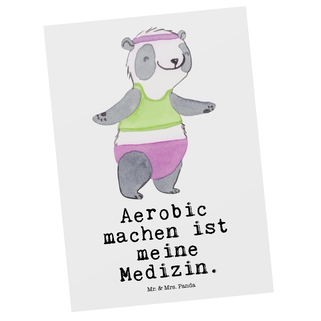 Postkarte Panda Aerobic Medizin Geschenkkarte, Grußkarte, Karte, Einladung, Ansichtskarte, Geburtstagskarte, Einladungskarte, Dankeskarte, Geschenk, Sport, Sportart, Hobby, Schenken, Danke, Dankeschön, Auszeichnung, Gewinn, Sportler, Aerobic, Aerobic Fitness, Fitnessstudio