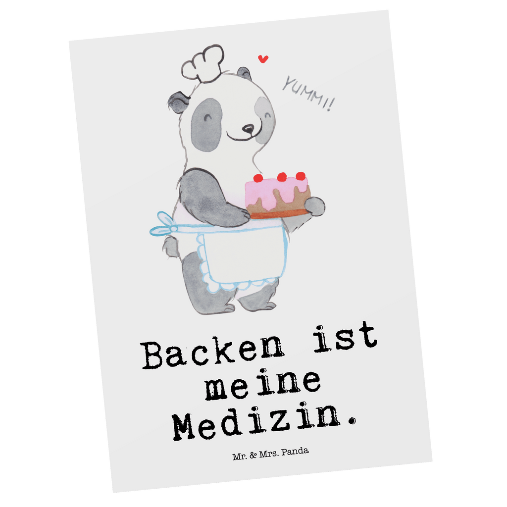 Postkarte Panda Backen Medizin Geschenkkarte, Grußkarte, Karte, Einladung, Ansichtskarte, Geburtstagskarte, Einladungskarte, Dankeskarte, Geschenk, Sport, Sportart, Hobby, Schenken, Danke, Dankeschön, Auszeichnung, Gewinn, Sportler, backen, Hobbybäcker, Kuchen backen