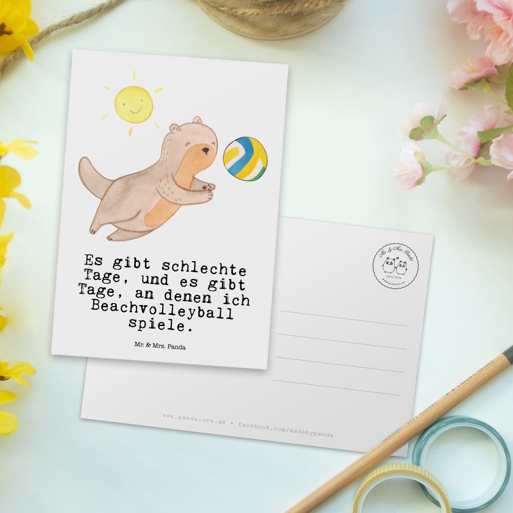 Postkarte Otter Beachvolleyball Tage Geschenkkarte, Grußkarte, Karte, Einladung, Ansichtskarte, Geburtstagskarte, Einladungskarte, Dankeskarte, Geschenk, Sport, Sportart, Hobby, Schenken, Danke, Dankeschön, Auszeichnung, Gewinn, Sportler, Beachvolleyball, Volleyball, Ballsport, Volleyballturnier