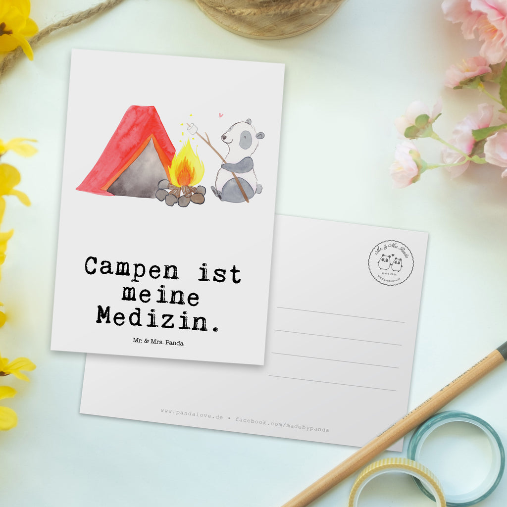 Postkarte Panda Campen Medizin Geschenkkarte, Grußkarte, Karte, Einladung, Ansichtskarte, Geburtstagskarte, Einladungskarte, Dankeskarte, Geschenk, Sport, Sportart, Hobby, Schenken, Danke, Dankeschön, Auszeichnung, Gewinn, Sportler, Campen, Camping, campen gehen, Zelten, Campingplatz