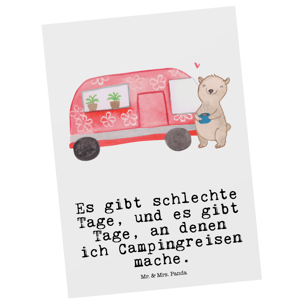 Postkarte Bär Camper Tage Geschenkkarte, Grußkarte, Karte, Einladung, Ansichtskarte, Geburtstagskarte, Einladungskarte, Dankeskarte, Geschenk, Sport, Sportart, Hobby, Schenken, Danke, Dankeschön, Auszeichnung, Gewinn, Sportler, Camper, Campen, Zelten, Campingplatz, Wohnmobil, Roadtrip, Urlaub