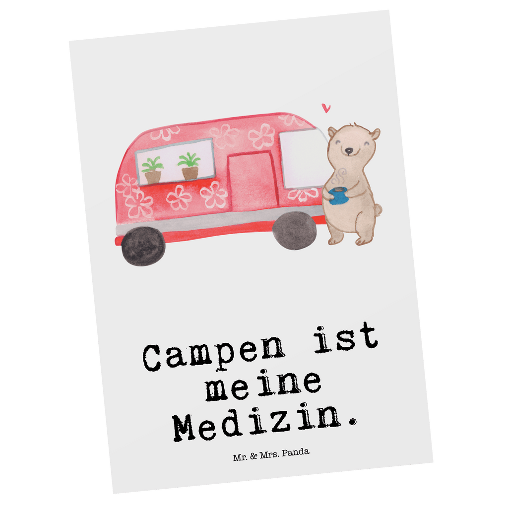Postkarte Bär Camper Medizin Geschenkkarte, Grußkarte, Karte, Einladung, Ansichtskarte, Geburtstagskarte, Einladungskarte, Dankeskarte, Geschenk, Sport, Sportart, Hobby, Schenken, Danke, Dankeschön, Auszeichnung, Gewinn, Sportler, Camper, Campen, Zelten, Campingplatz, Wohnmobil, Roadtrip, Urlaub
