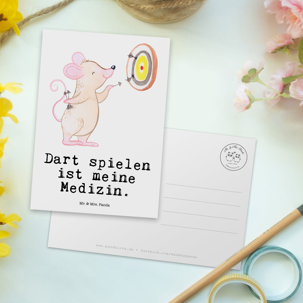 Postkarte Maus Dart spielen Medizin Geschenkkarte, Grußkarte, Karte, Einladung, Ansichtskarte, Geburtstagskarte, Einladungskarte, Dankeskarte, Geschenk, Sport, Sportart, Hobby, Schenken, Danke, Dankeschön, Auszeichnung, Gewinn, Sportler, Dart spielen, Darten, Darts, Dart Turnier