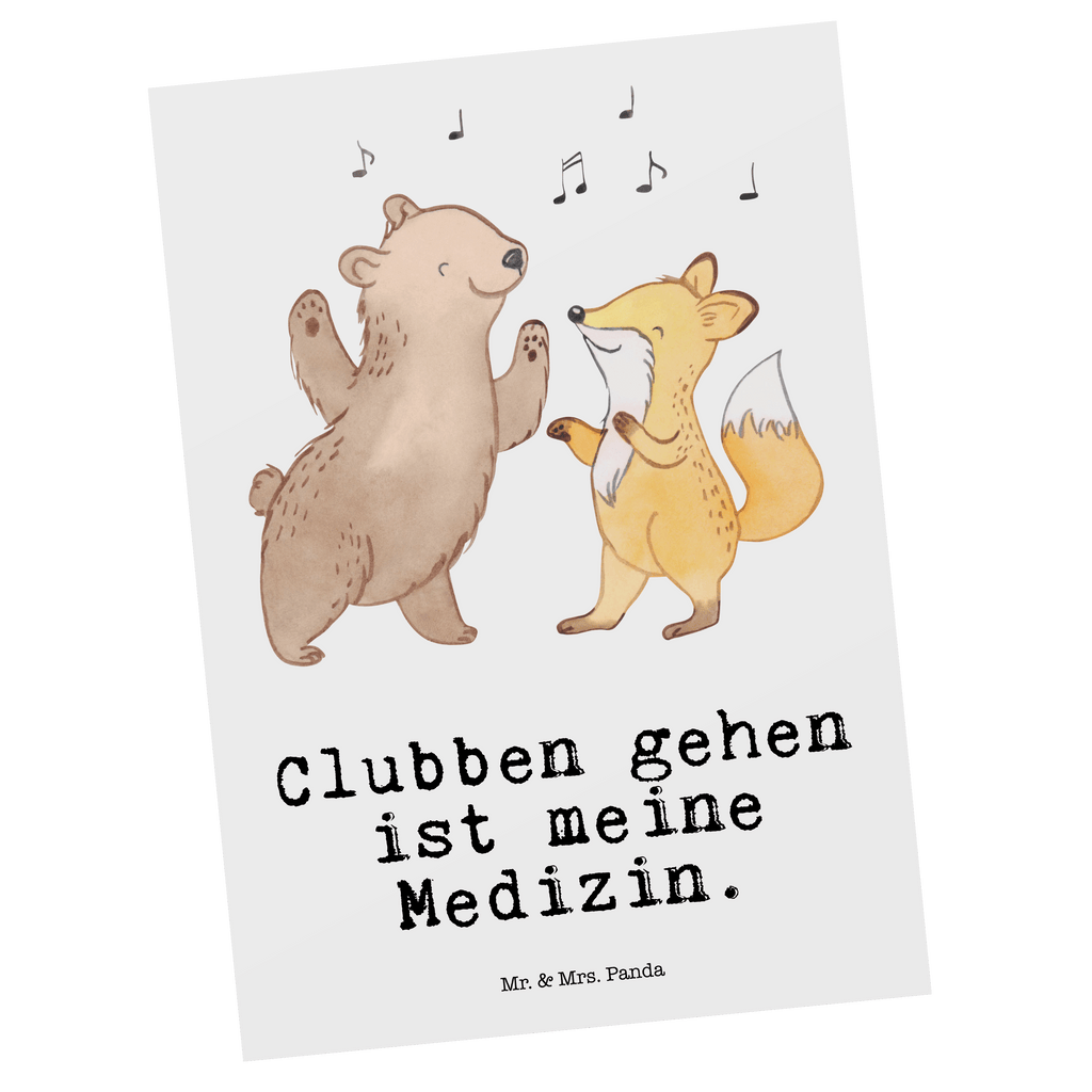 Postkarte Bär & Fuchs Disco Medizin Geschenkkarte, Grußkarte, Karte, Einladung, Ansichtskarte, Geburtstagskarte, Einladungskarte, Dankeskarte, Geschenk, Sport, Sportart, Hobby, Schenken, Danke, Dankeschön, Auszeichnung, Gewinn, Sportler, Disco, Clubs, Tanzen, Feiern, Clubbing