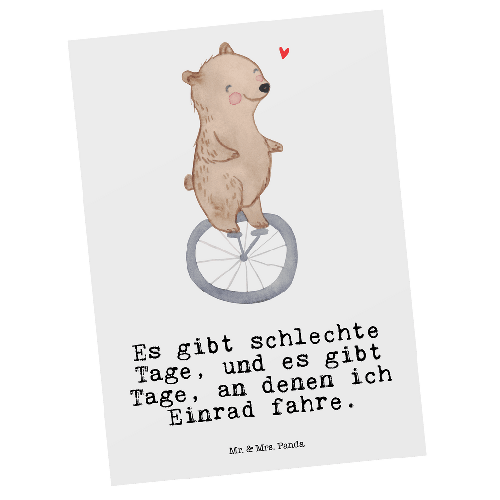 Postkarte Bär Einrad fahren Tage Geschenkkarte, Grußkarte, Karte, Einladung, Ansichtskarte, Geburtstagskarte, Einladungskarte, Dankeskarte, Geschenk, Sport, Sportart, Hobby, Schenken, Danke, Dankeschön, Auszeichnung, Gewinn, Sportler, Einrad fahren