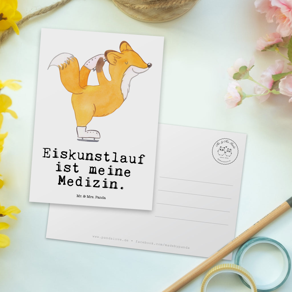 Postkarte Fuchs Eiskunstläufer Medizin Geschenkkarte, Grußkarte, Karte, Einladung, Ansichtskarte, Geburtstagskarte, Einladungskarte, Dankeskarte, Geschenk, Sport, Sportart, Hobby, Schenken, Danke, Dankeschön, Auszeichnung, Gewinn, Sportler, Eiskunstläufer, Eiskunstläuferin, Eiskunst