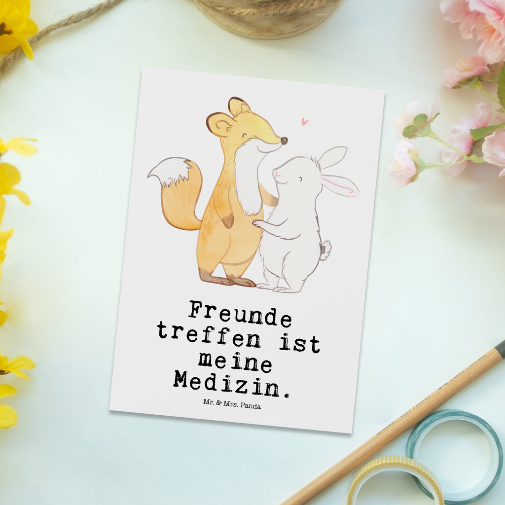 Postkarte Fuchs Hase Freunde treffen Medizin Geschenkkarte, Grußkarte, Karte, Einladung, Ansichtskarte, Geburtstagskarte, Einladungskarte, Dankeskarte, Geschenk, Sport, Sportart, Hobby, Schenken, Danke, Dankeschön, Auszeichnung, Gewinn, Sportler, Freunde treffen