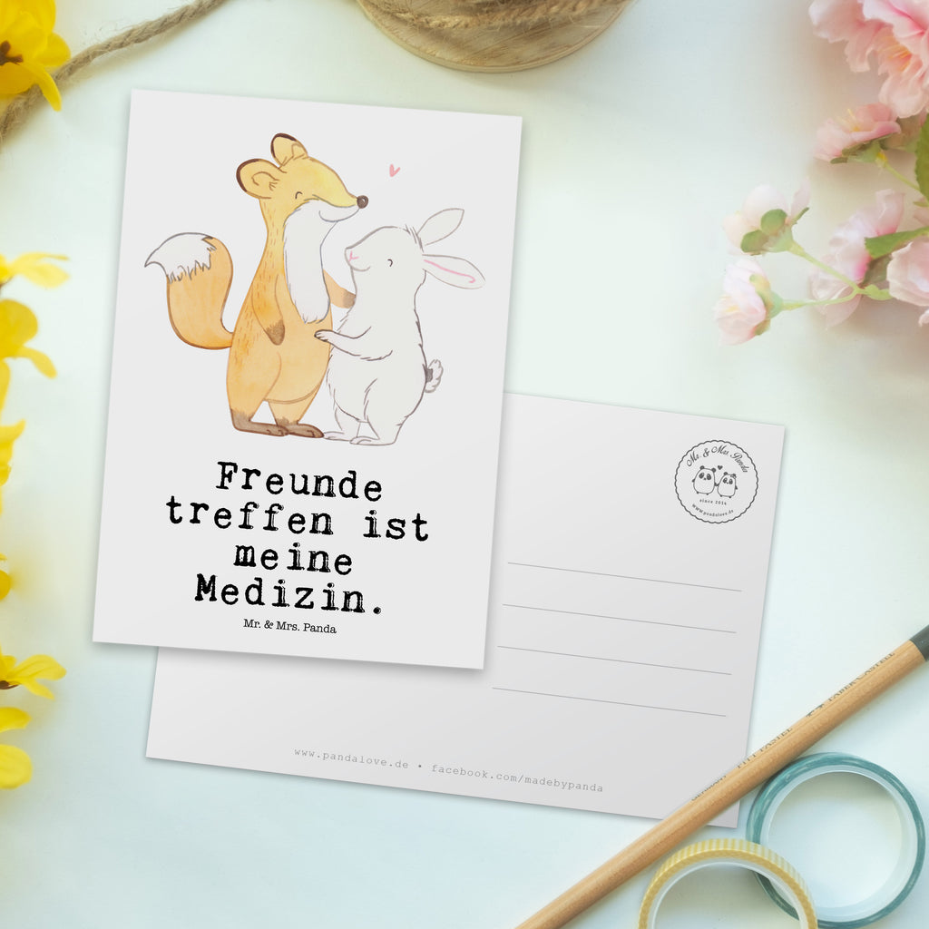 Postkarte Fuchs Hase Freunde treffen Medizin Geschenkkarte, Grußkarte, Karte, Einladung, Ansichtskarte, Geburtstagskarte, Einladungskarte, Dankeskarte, Geschenk, Sport, Sportart, Hobby, Schenken, Danke, Dankeschön, Auszeichnung, Gewinn, Sportler, Freunde treffen