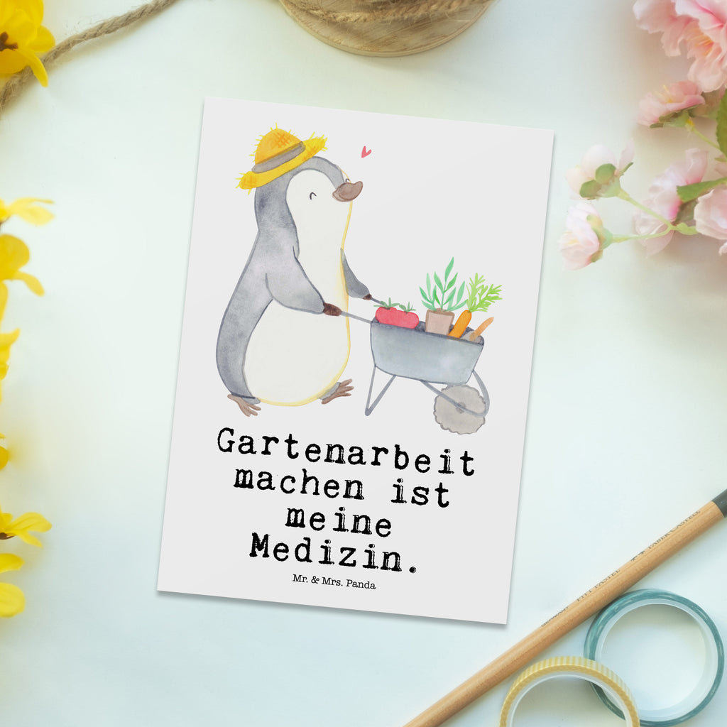 Postkarte Pinguin Gartenarbeit Medizin Geschenkkarte, Grußkarte, Karte, Einladung, Ansichtskarte, Geburtstagskarte, Einladungskarte, Dankeskarte, Geschenk, Sport, Sportart, Hobby, Schenken, Danke, Dankeschön, Auszeichnung, Gewinn, Sportler, Gartenarbeit, Urban gardening, Gärtnern, Gartenpflege