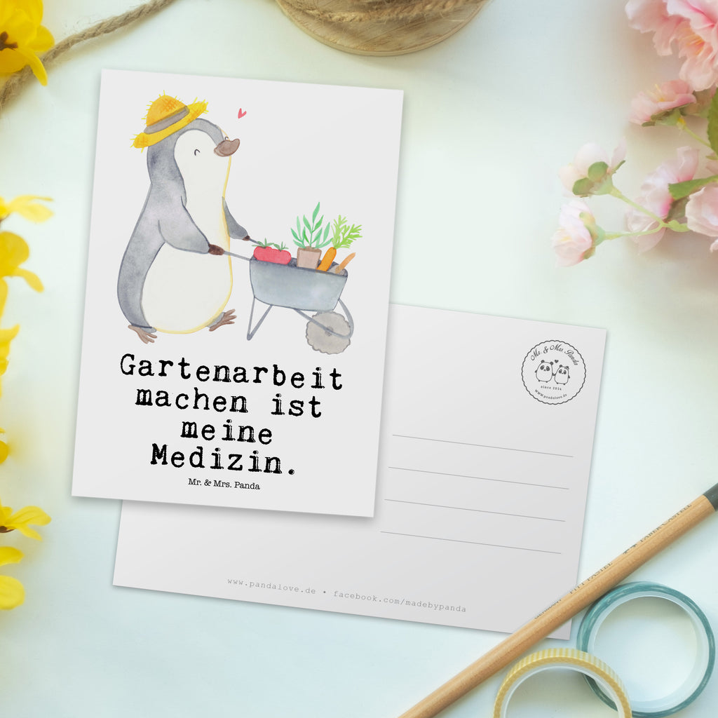 Postkarte Pinguin Gartenarbeit Medizin Geschenkkarte, Grußkarte, Karte, Einladung, Ansichtskarte, Geburtstagskarte, Einladungskarte, Dankeskarte, Geschenk, Sport, Sportart, Hobby, Schenken, Danke, Dankeschön, Auszeichnung, Gewinn, Sportler, Gartenarbeit, Urban gardening, Gärtnern, Gartenpflege