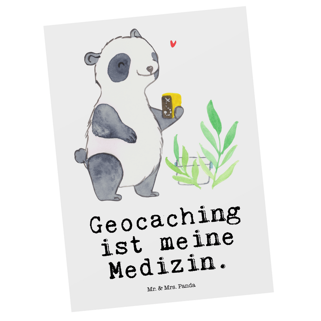 Postkarte Panda Geocaching Medizin Geschenkkarte, Grußkarte, Karte, Einladung, Ansichtskarte, Geburtstagskarte, Einladungskarte, Dankeskarte, Geschenk, Sport, Sportart, Hobby, Schenken, Danke, Dankeschön, Auszeichnung, Gewinn, Sportler, Geocaching, Schatzsuchen, GPS Schnitzeljagd, Opencaching