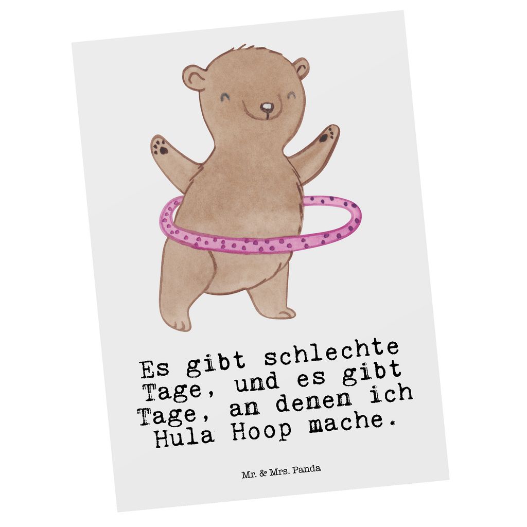Postkarte Bär Hula Hoop Tage Geschenkkarte, Grußkarte, Karte, Einladung, Ansichtskarte, Geburtstagskarte, Einladungskarte, Dankeskarte, Geschenk, Sport, Sportart, Hobby, Schenken, Danke, Dankeschön, Auszeichnung, Gewinn, Sportler, Hula Hoop, Fitness, Training
