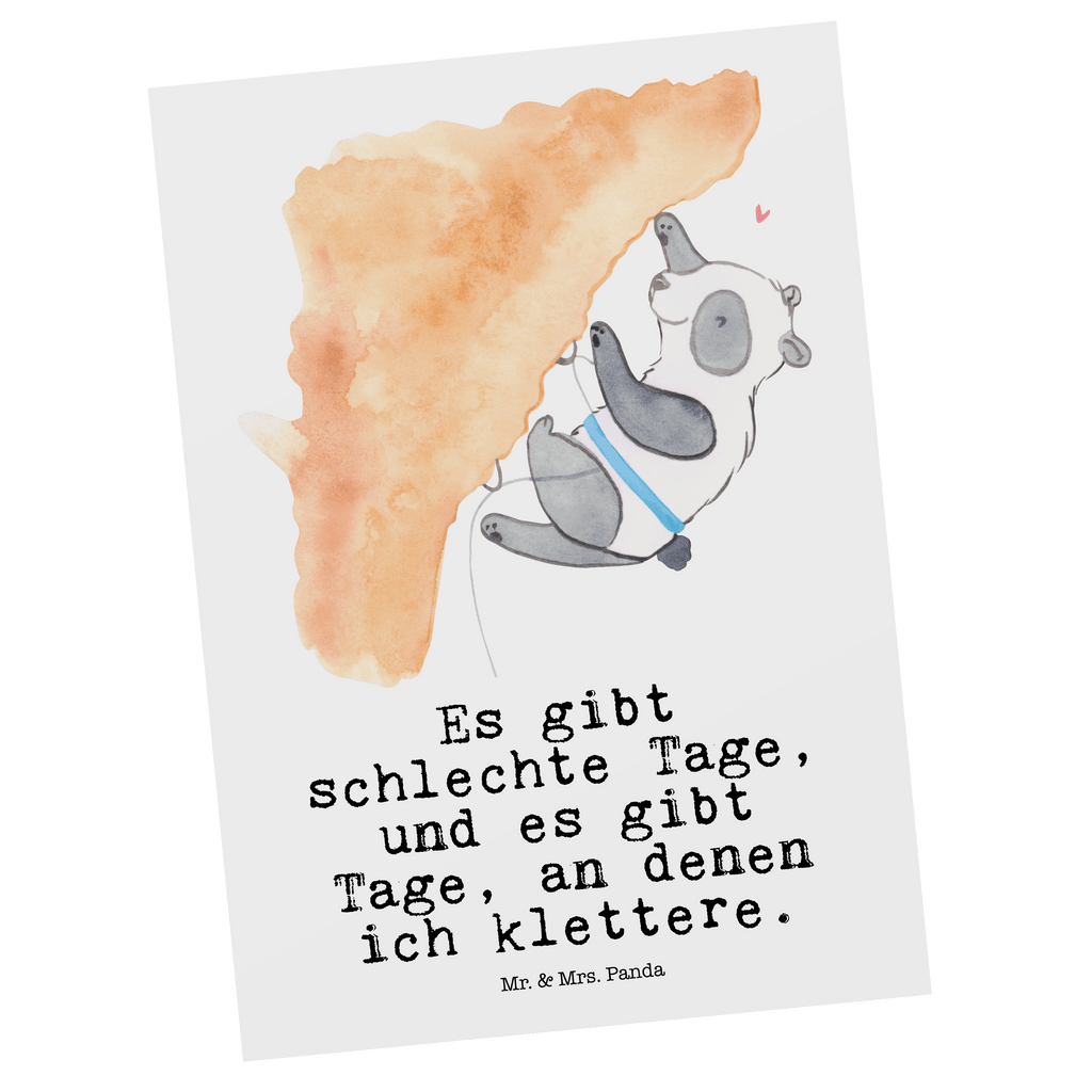 Postkarte Panda Klettern Tage Geschenkkarte, Grußkarte, Karte, Einladung, Ansichtskarte, Geburtstagskarte, Einladungskarte, Dankeskarte, Geschenk, Sport, Sportart, Hobby, Schenken, Danke, Dankeschön, Auszeichnung, Gewinn, Sportler, Klettern, Bouldern, Kletterhalle, Klettersport