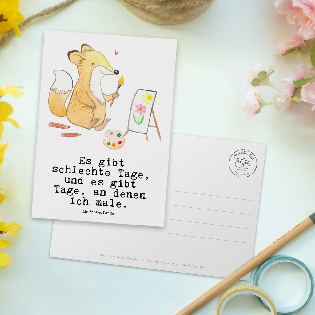 Postkarte Fuchs  Malen Tage Geschenkkarte, Grußkarte, Karte, Einladung, Ansichtskarte, Geburtstagskarte, Einladungskarte, Dankeskarte, Geschenk, Sport, Sportart, Hobby, Schenken, Danke, Dankeschön, Auszeichnung, Gewinn, Sportler, Malen, Zeichnen, Hobbyzeichner, Künstler, Künstlerin