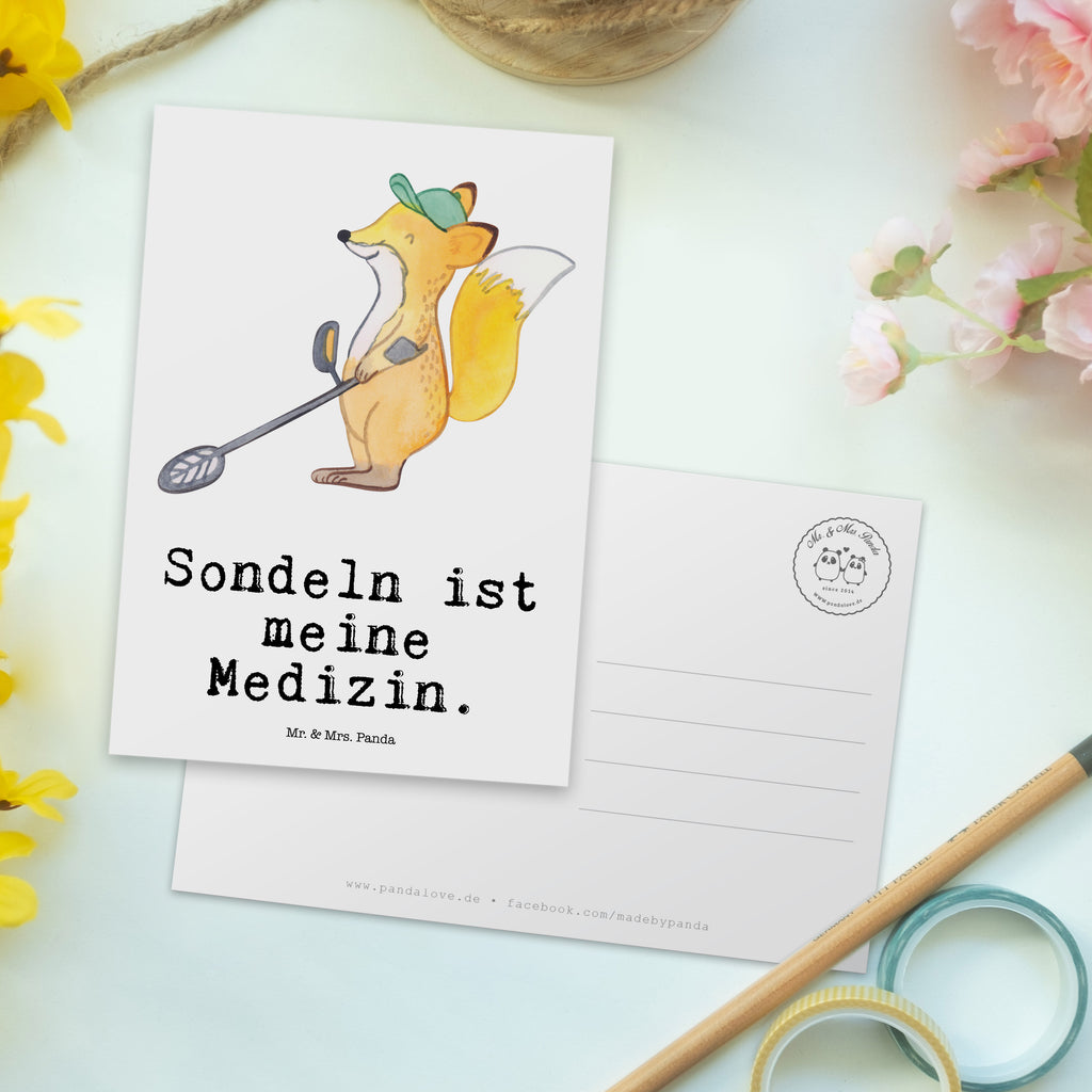 Postkarte Fuchs Metalldetektor Medizin Geschenkkarte, Grußkarte, Karte, Einladung, Ansichtskarte, Geburtstagskarte, Einladungskarte, Dankeskarte, Geschenk, Sport, Sportart, Hobby, Schenken, Danke, Dankeschön, Auszeichnung, Gewinn, Sportler, Metalldetektor, Schatzsuche, Sondengänger, Münzen suchen, sondeln