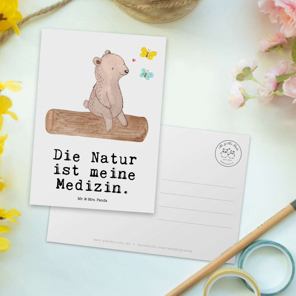 Postkarte Bär Naturliebhaber Medizin Geschenkkarte, Grußkarte, Karte, Einladung, Ansichtskarte, Geburtstagskarte, Einladungskarte, Dankeskarte, Geschenk, Sport, Sportart, Hobby, Schenken, Danke, Dankeschön, Auszeichnung, Gewinn, Sportler, Naturliebhaber, Outdoor, Wandern, Nature Lover