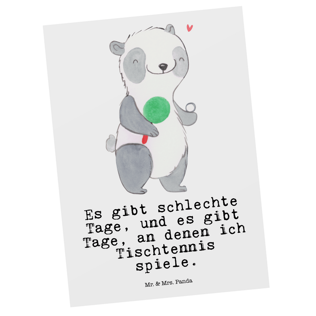Postkarte Panda Tischtennis Tage Geschenkkarte, Grußkarte, Karte, Einladung, Ansichtskarte, Geburtstagskarte, Einladungskarte, Dankeskarte, Geschenk, Sport, Sportart, Hobby, Schenken, Danke, Dankeschön, Auszeichnung, Gewinn, Sportler, Tischtennis, Tischtennis Bund, Tischtennis Verein, Ballsport, Tischtennis Wettbewerb, Tischtennis Meisterschaft, Tischtennis Sprüche