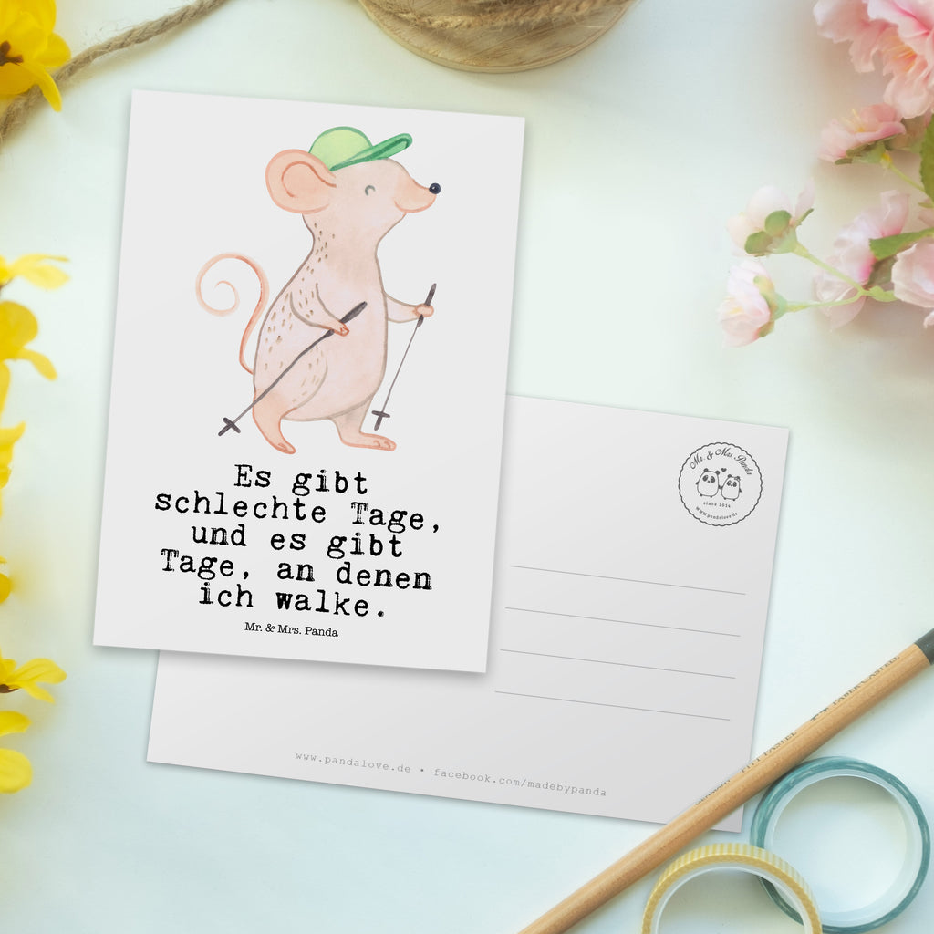Postkarte Maus Walking Tage Geschenkkarte, Grußkarte, Karte, Einladung, Ansichtskarte, Geburtstagskarte, Einladungskarte, Geschenk, Sport, Sportart, Hobby, Schenken, Danke, Dankeschön, Auszeichnung, Gewinn, Sportler, Walking, Walken, schnelles Gehen, Spazieren gehen