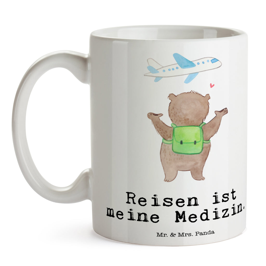 Tasse Bär Reisen Medizin Reisen, Weltreise, Urlaub, Urlaube, Auslandsjahr, Austauschjahr, Schüleraustausch, Reisegruppe, Reiseveranstalter, Reisebüro Becher, Kaffeetasse, Kaffeebecher, Tee, Frühstück, Büro  Geschenk, Sport, Sportart, Hobby, Schenken, Danke, Dankeschön, Auszeichnung, Gewinn, Sportler
