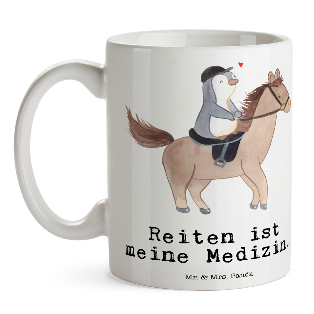 Tasse Pferd Reiten Medizin Reiten, Reitsport, Reitverein, Reitstall, Pferde, Pferdereiten, Reittherapie, Therapeutisches Reiten, Reiter Therapie, Pferdereiten als Medizin Becher, Kaffeetasse, Kaffeebecher, Tee, Frühstück, Büro  Geschenk, Sport, Sportart, Hobby, Schenken, Danke, Dankeschön, Auszeichnung, Gewinn, Sportler