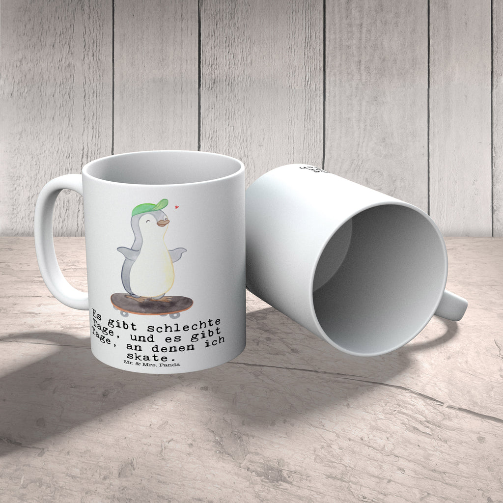 Tasse Pinguin Skateboarden Tage Skateboarden, Skateboard fahren, Skaten, Skateboard, Skateplatz Becher, Kaffeetasse, Kaffeebecher, Tee, Frühstück, Büro  Geschenk, Sport, Sportart, Hobby, Schenken, Danke, Dankeschön, Auszeichnung, Gewinn, Sportler