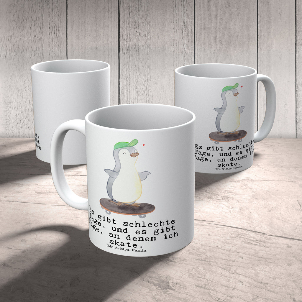 Tasse Pinguin Skateboarden Tage Skateboarden, Skateboard fahren, Skaten, Skateboard, Skateplatz Becher, Kaffeetasse, Kaffeebecher, Tee, Frühstück, Büro  Geschenk, Sport, Sportart, Hobby, Schenken, Danke, Dankeschön, Auszeichnung, Gewinn, Sportler